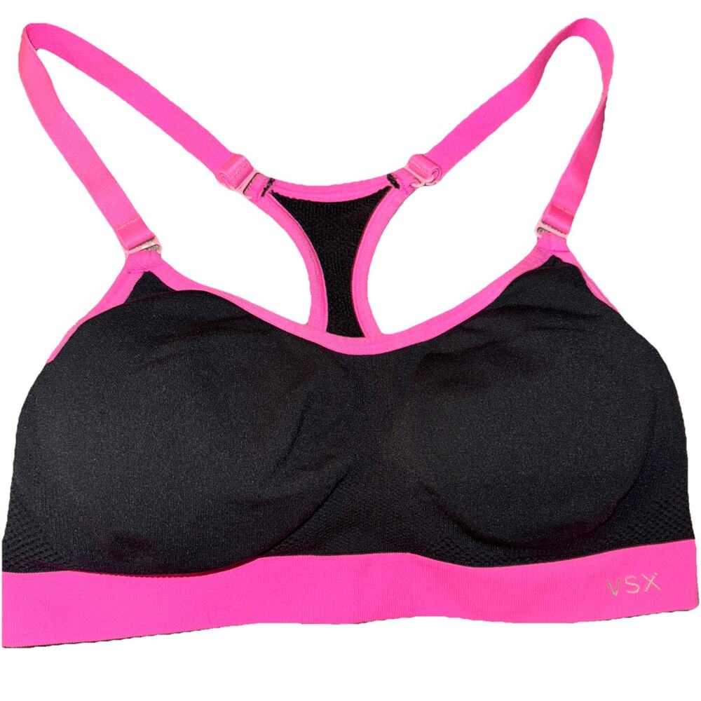 Victoria Sport VSX Sports Bra Size XS/S Hot Pink Black NWOT